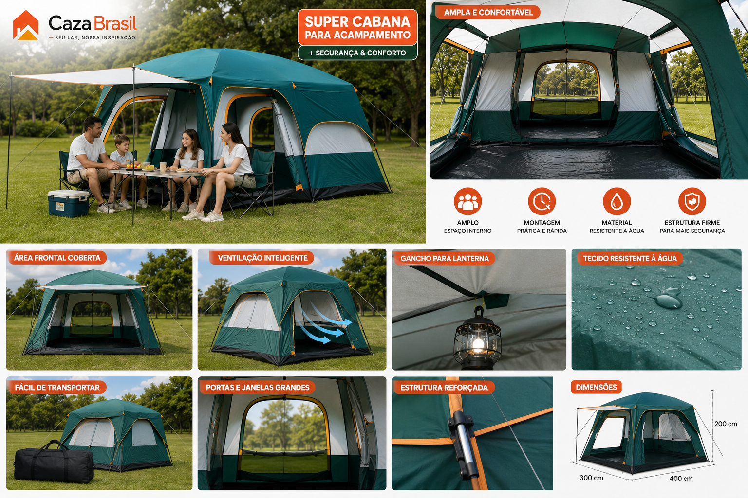 SUPER CABANA PARA ACAMPAMENTO!!