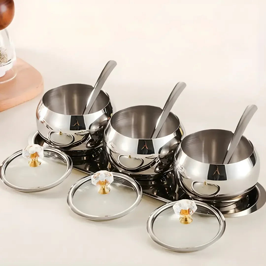 Conjunto 3 Potes Organizadores com Bandeja Luxo