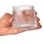 Copo de Whisky Giratório de Vidro Listrado (Kit 6 Unid)