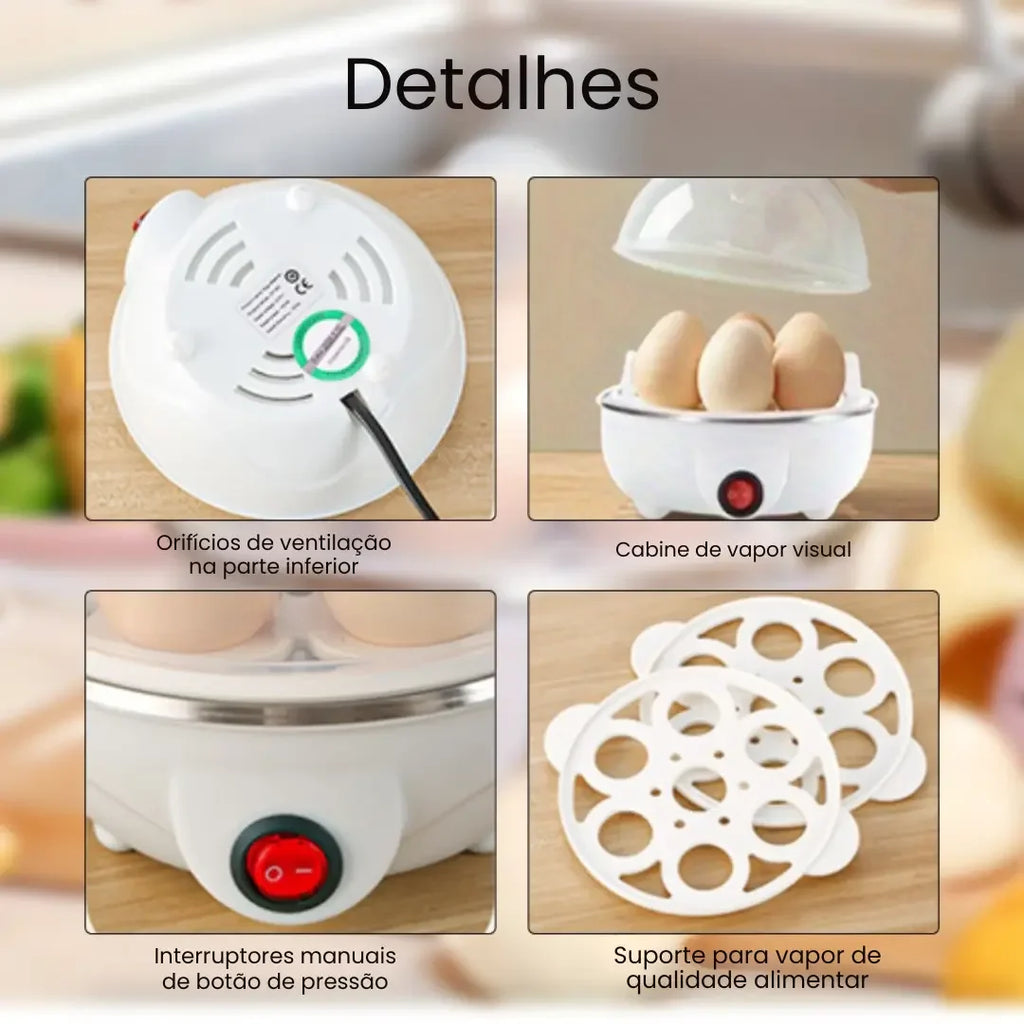 Cozedor Elétrico de Ovos e Legumes Multifuncional