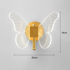 Luminária Arandela Borboleta Dourada LED