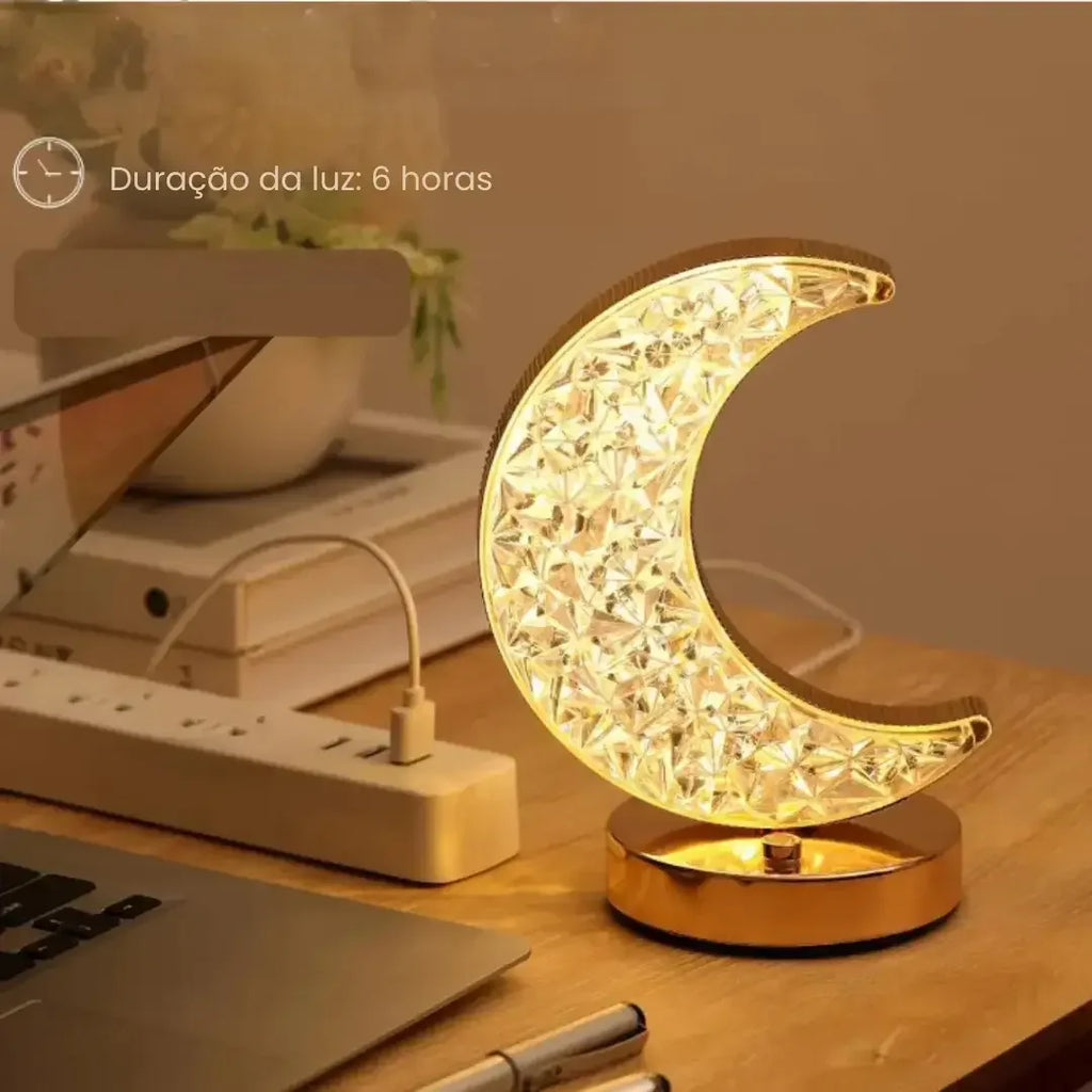 Luminária Lua Led Touch Recarregável
