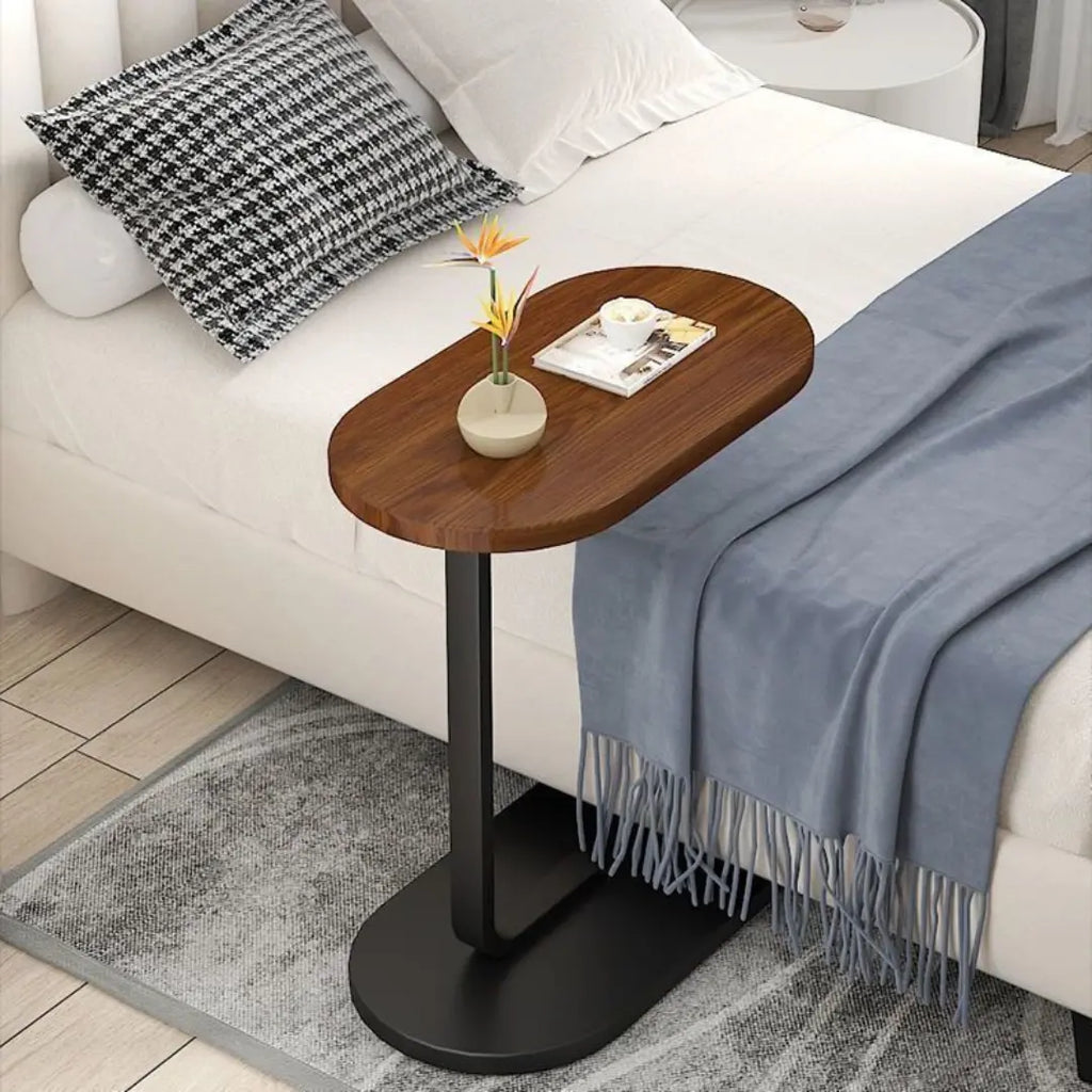 Mesa Lateral Portátil | Ferro e MDF para Sala e Quarto