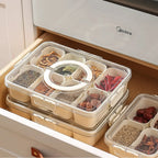 Organizador Hermético Em Acrílico com 8 Divisórias – para Frutas, Legumes e Alimentos