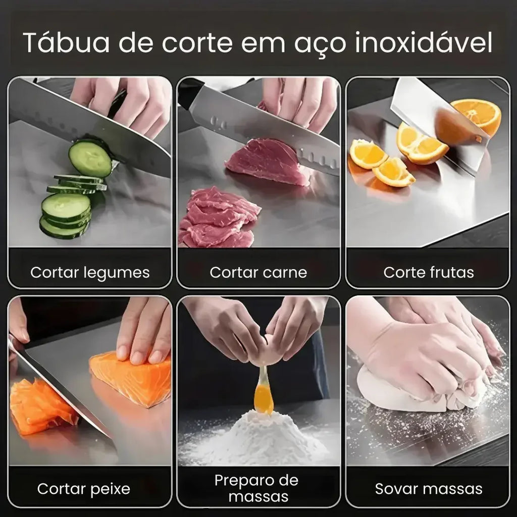Placa de Corte em Aço Inoxidável 304