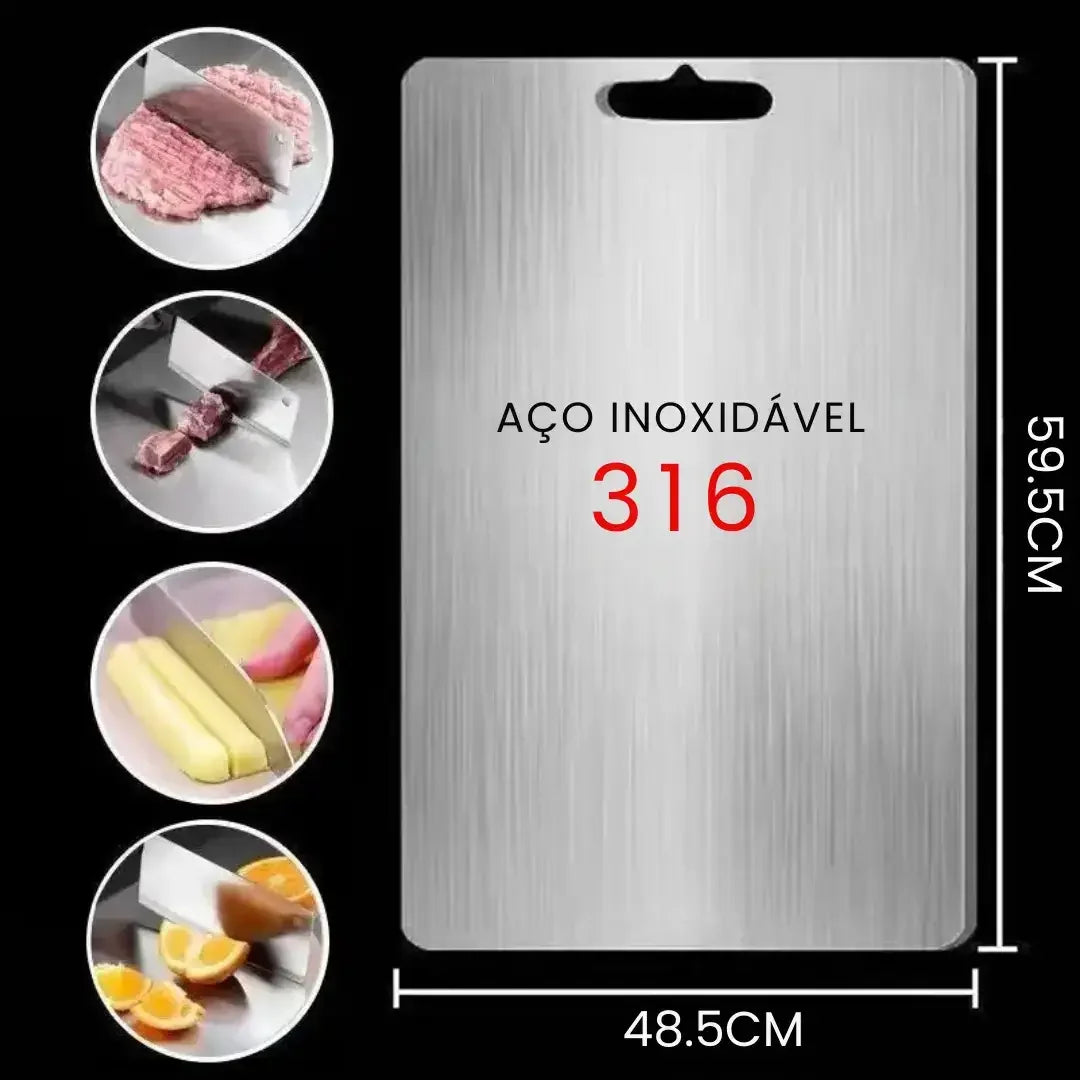 Placa de Corte em Aço Inoxidável 304