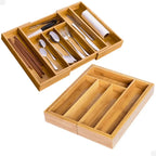 Porta Talheres em Bambu Extensível