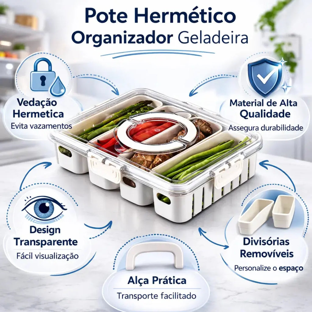 Organizador Hermético com 4 Divisórias