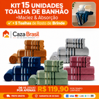 KIT COMPLETO COM 20 TOALHAS – 15 BANHÃO + 5 DE ROSTO GRÁTIS