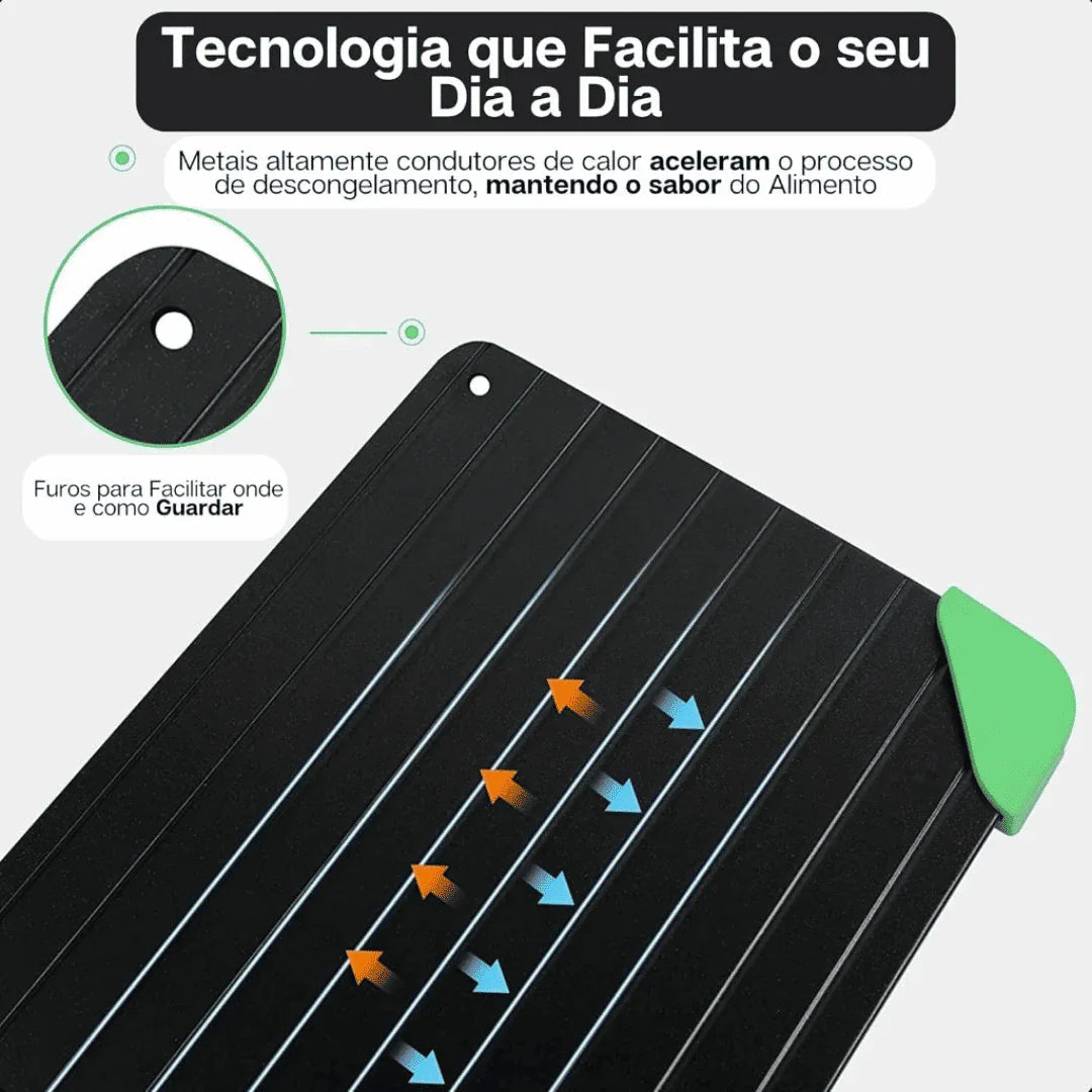 Tábua para Descongelar Carnes 4x Mais Rápido