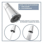 Torneira de Cozinha 360° com Tubo Flexível em Aço Inoxidável