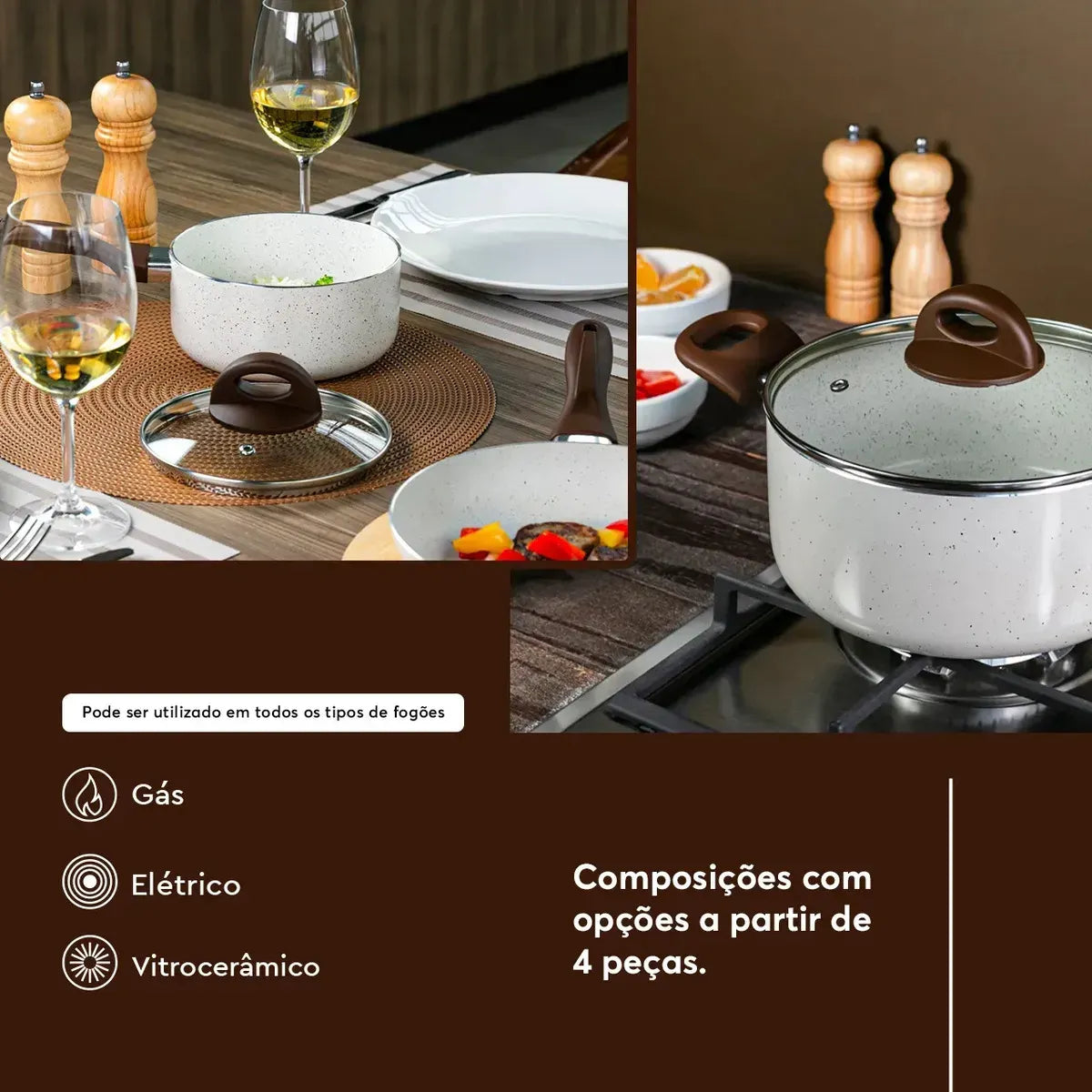Kit 9 Unidades Panelas Ceramic Brinox