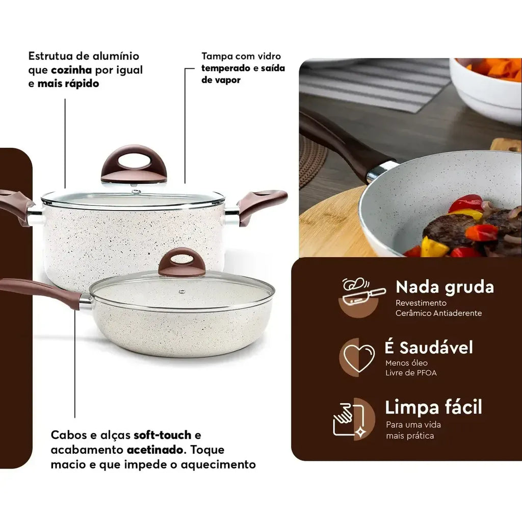Kit 9 Unidades Panelas Ceramic Brinox