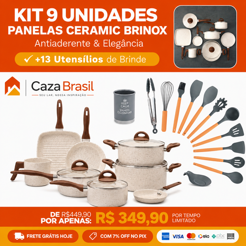 Kit 9 Unidades Panelas Ceramic Brinox